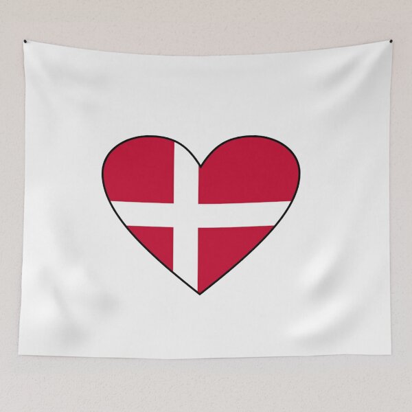 Item preview, Denmark Flag. Danish Flag. Love Denmark Heart Flag. Dannebrog  designed and sold by GraceTee.