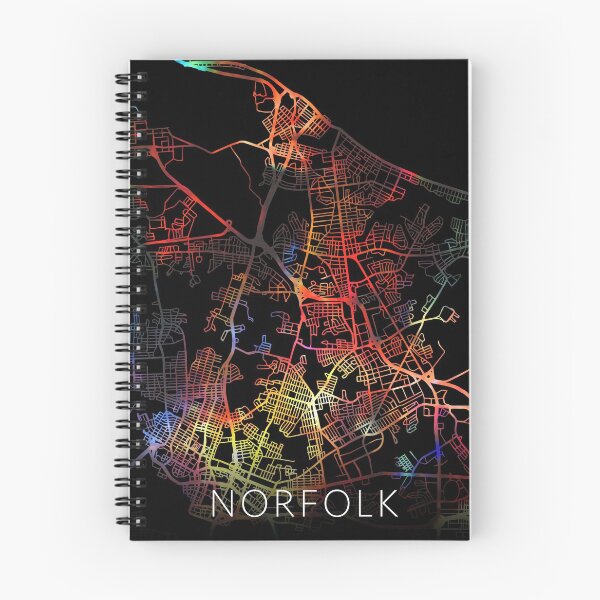 Item preview, Norfolk City Street Map Dark Mode designed and sold by map-lover.