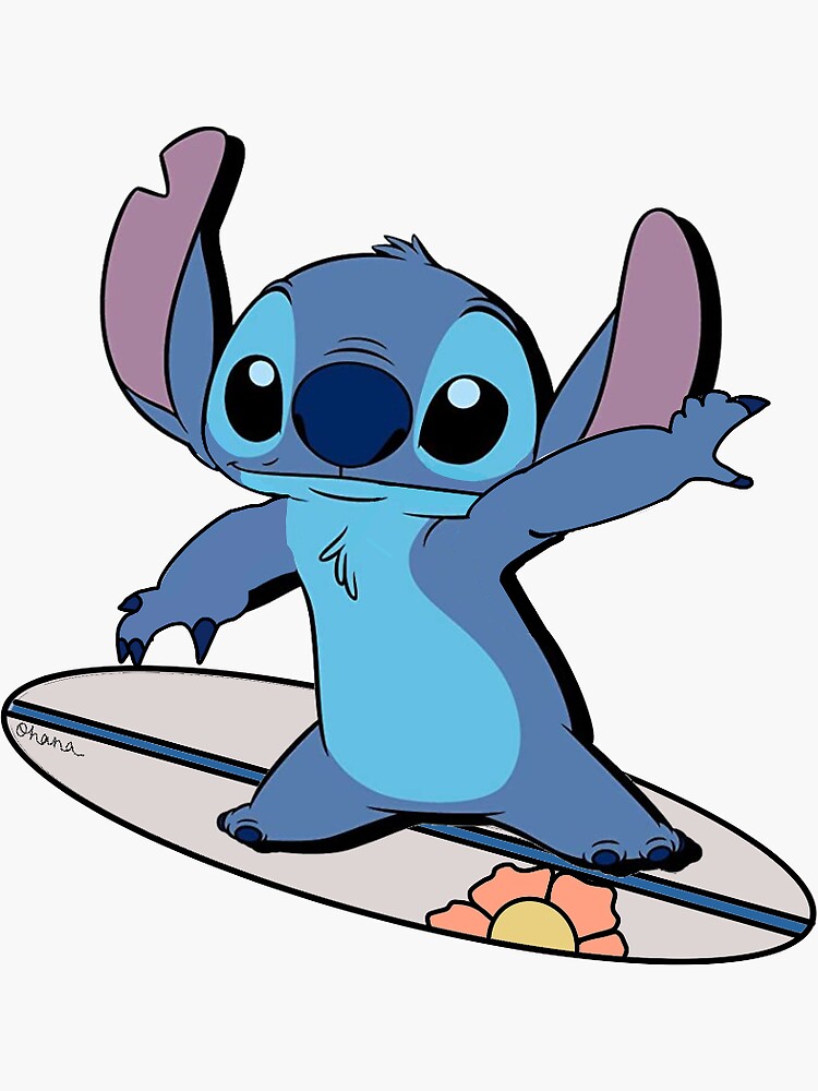 Disneys Lilo & Stitch Surfing Stitch Sticker -  Norway