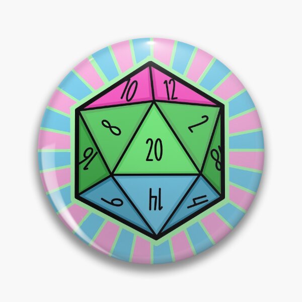 Polysexual Flag d20 Pin