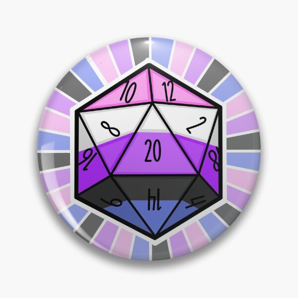 Item preview, Genderfluid Flag d20 designed and sold by Emma Stevens.