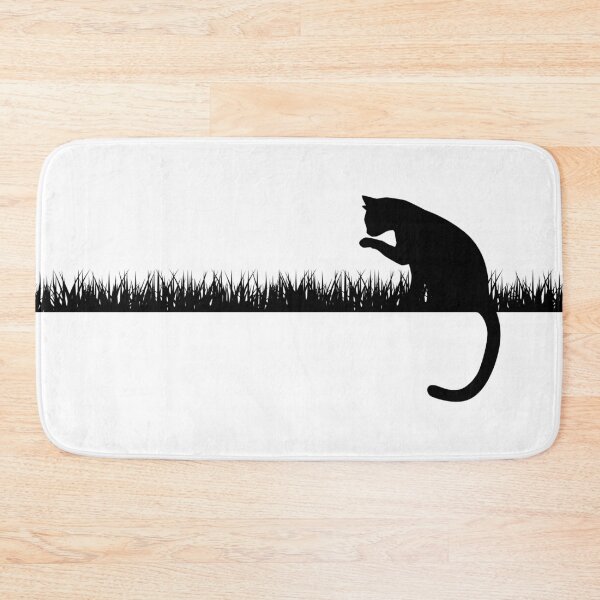 Item preview, Cat Licking On Grass Field (Black) designed and sold by BunnyPrinceDegn.