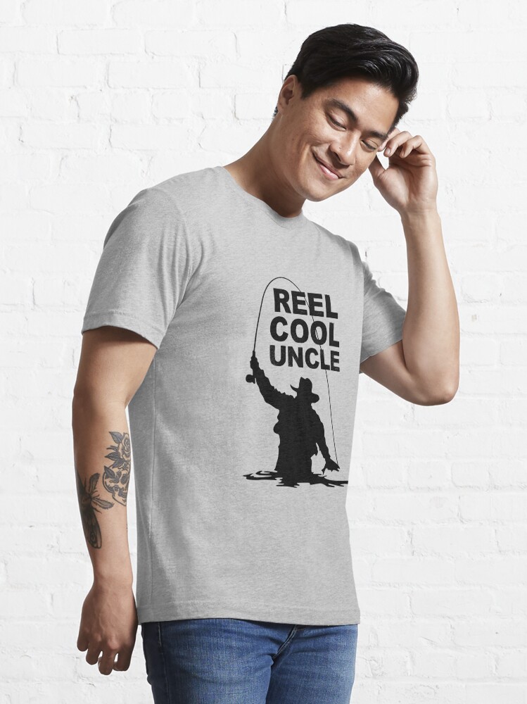 Reel Cool Uncle Cool Fishing Uncle Shirt Funny Fathers Day Gift Boat Fisherman  Funny Bass Fishing Lovers  Essential T-Shirt for Sale by Zkoorey