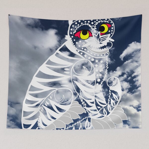 Item preview, Blue Sky funny Tiger designed and sold by HibouMagique.