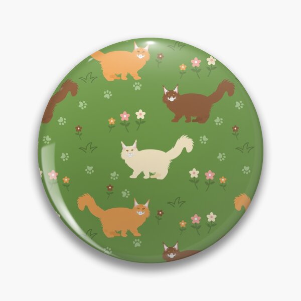 Item preview, Maine Coon Cat and Flowers designed and sold by lulululupaint.