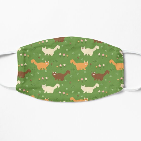 Maine Coon Katze und Blumen Flache Maske