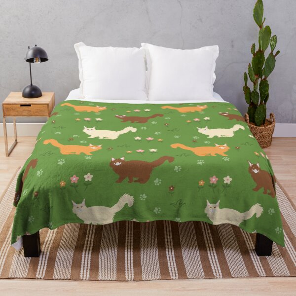 Item preview, Maine Coon Cat and Flowers designed and sold by lulululupaint.
