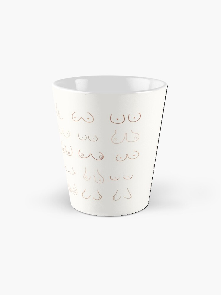 Boobs Lines - Minimalist Boobs Art - Colourful Coffee Mug for Sale