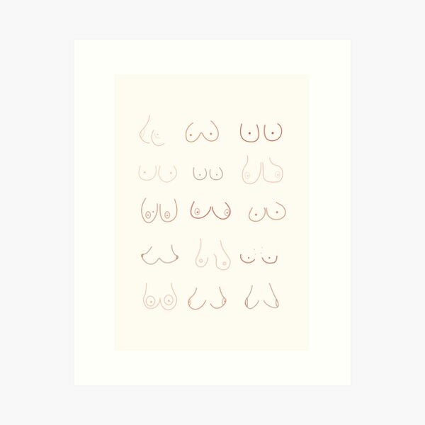 Abstract Boobs Art Prints for Sale