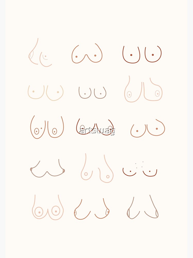 Boob Line / naked breast line drawing Art Print