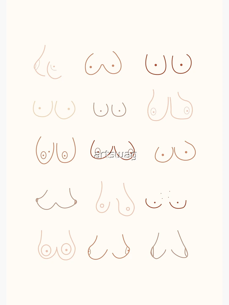 Cute Boobs - Quirky Art - Breasts - Funny Boobs - Shapes and Sizes Art  Board Print for Sale by artswag