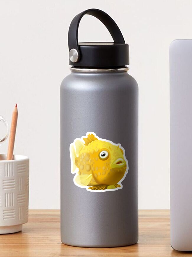 Pacific Spiny Lumpsucker fish sitting on aquatic snail 3 inch waterproof vinyl sticker