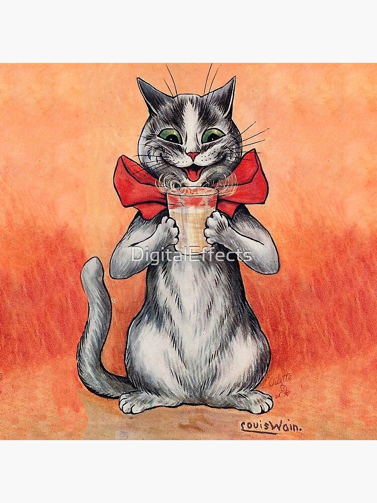 Louis Wain Thinking Cat Art Print