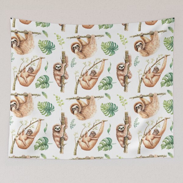 Item preview, Sloths Chilling Out Watercolour Pattern. designed and sold by erinnn41.