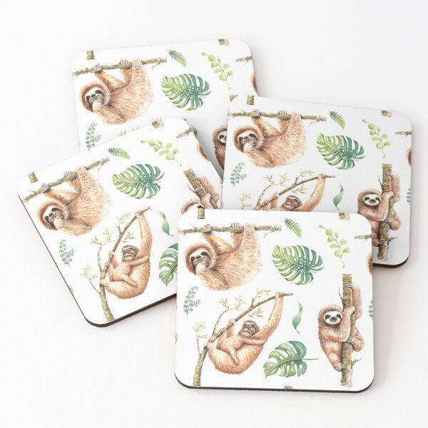 Item preview, Sloths Chilling Out Watercolour Pattern. designed and sold by erinnn41.