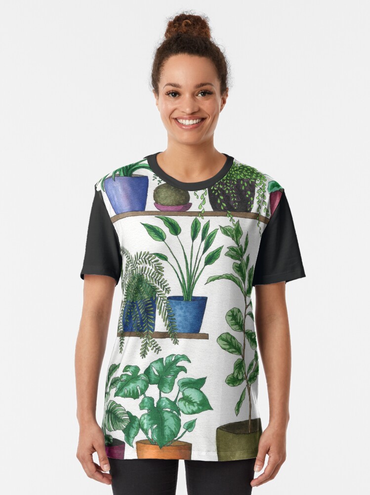 Alternate view of Dream Plant Selfie 1 - Fiddle Leaf Graphic T-Shirt