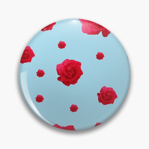 Item preview, Cute Red Rose, Blue Background Floral Print | Red Flowers designed and sold by WhatThePop.