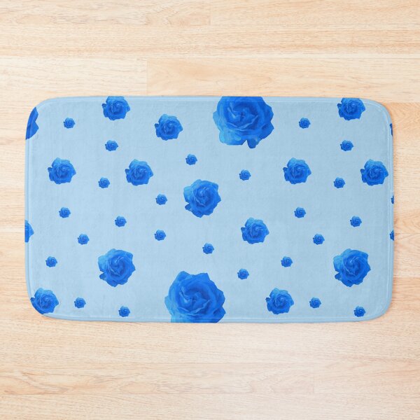 Item preview, Cute Blue Rose, Blue Background Floral Print | Blue Flowers designed and sold by WhatThePop.