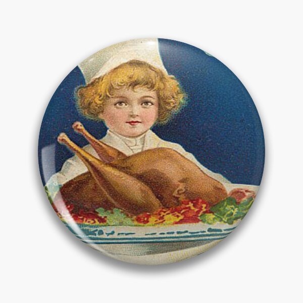 Item preview, Vintage Thanksgiving  Illustration Cook with Turkey Dinner, Cordial Thanksgiving Greetins designed and sold by DeeElle.
