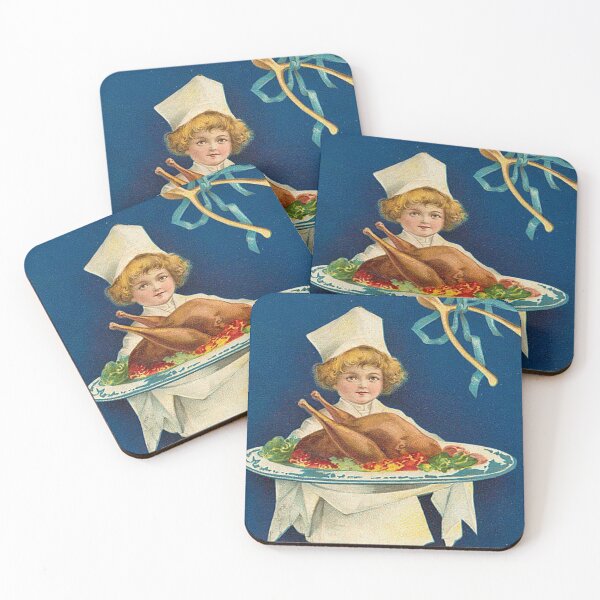 Item preview, Vintage Thanksgiving  Illustration Cook with Turkey Dinner, Cordial Thanksgiving Greetins designed and sold by DeeElle.