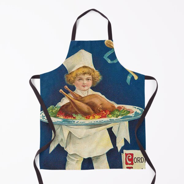 Item preview, Vintage Thanksgiving  Illustration Cook with Turkey Dinner, Cordial Thanksgiving Greetins designed and sold by DeeElle.