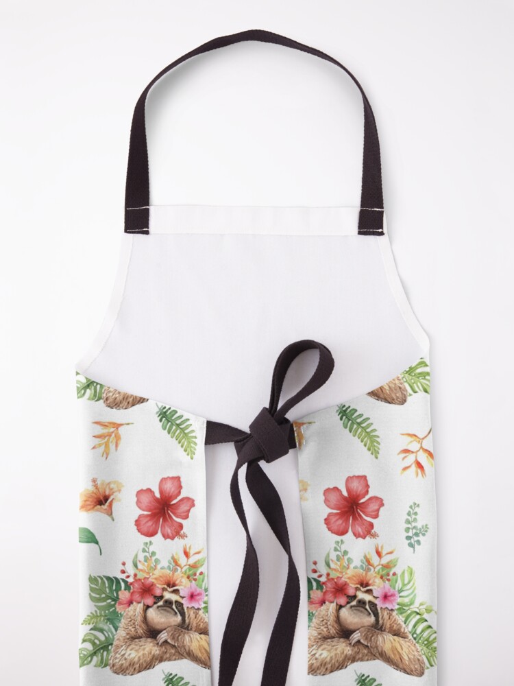 Alternate view of Sloth With Flower Crown. Apron