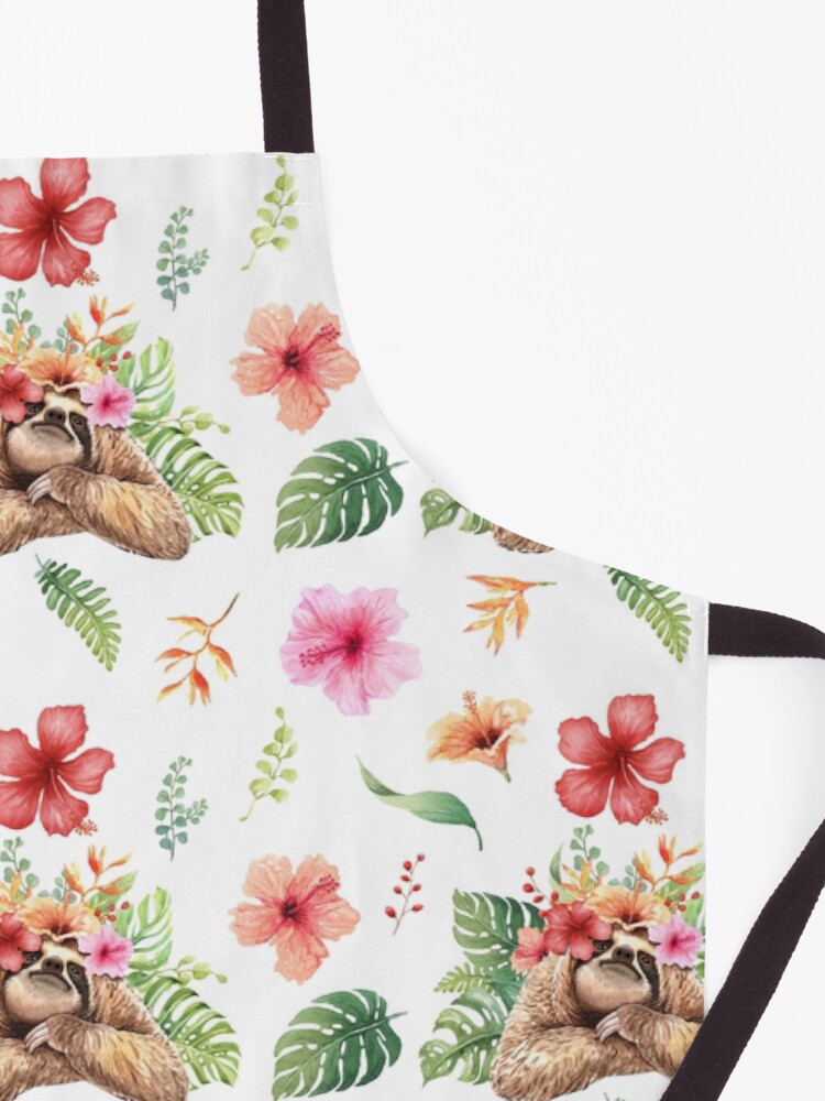 Alternate view of Sloth With Flower Crown. Apron