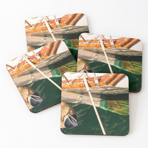 Item preview, Boats rudder reflection harbour clear water designed and sold by DavidMay.
