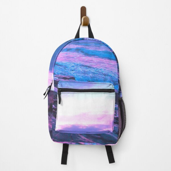 Item preview, Sunset pink and purple rocks and water landscape designed and sold by mea1007.