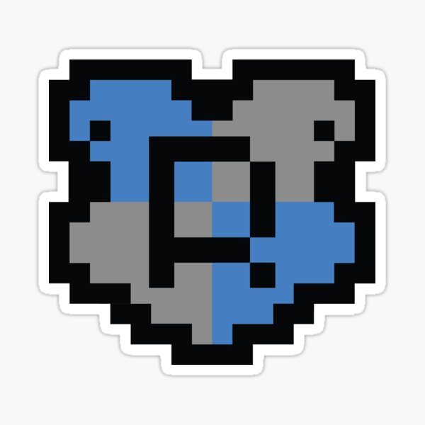 Pixel Crest - R Sticker