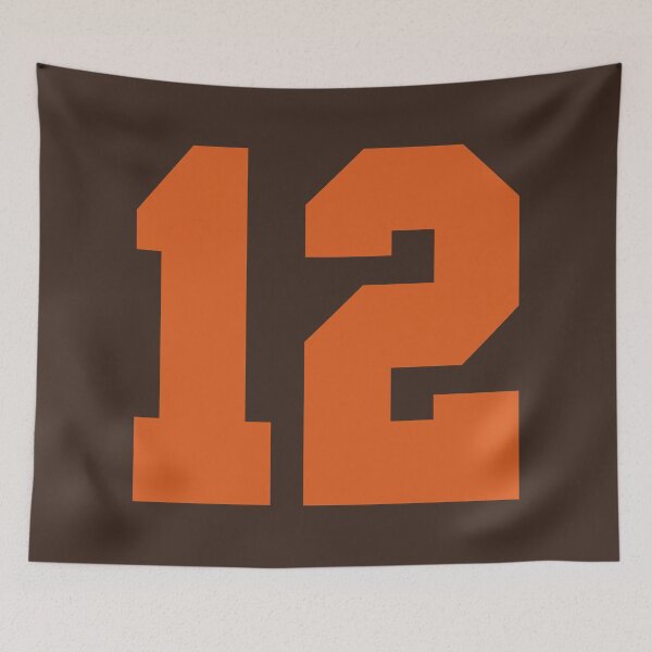 Item preview, 12 Number Cleveland Sports Twelve Brown Jersey designed and sold by HelloFromAja.