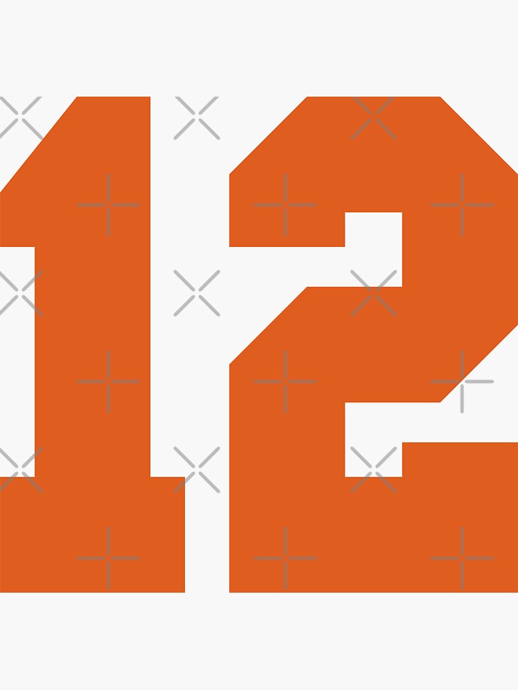 "12 Number Cleveland Sports Twelve Brown Jersey" Sticker for Sale by