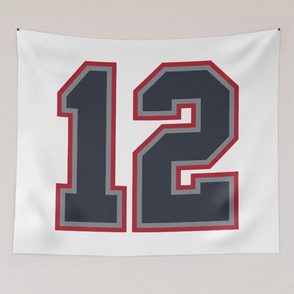 Item preview, 12 Navy Grey Red Sports Number Twelve designed and sold by HelloFromAja.
