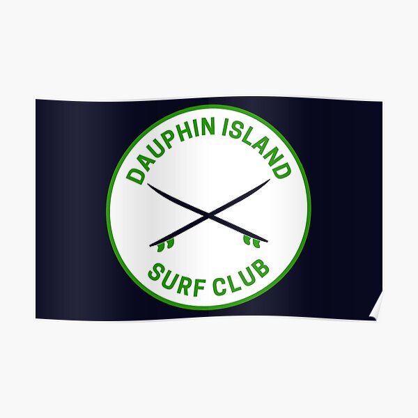 "Vintage Dauphin Island Alabama Surf Club" Poster by fearcity Redbubble