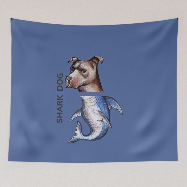 Item preview, SHARK DOG by FrankenDuo azure blue designed and sold by FrankenDuo.