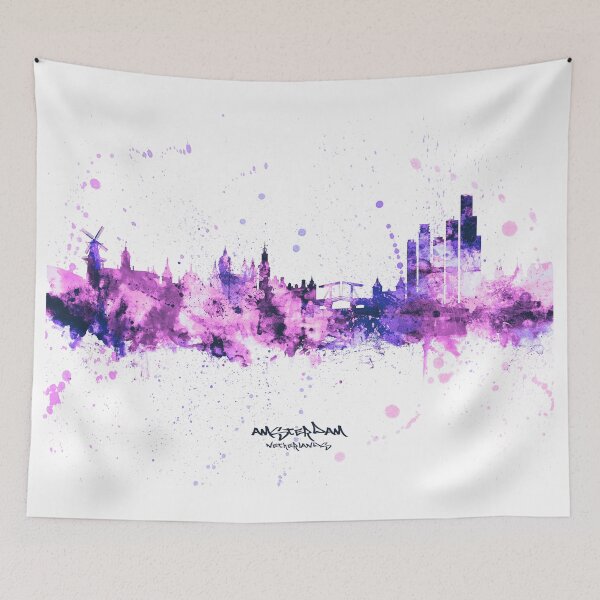 Aperçu de l'œuvre Amsterdam The Netherlands Skyline créée et vendue par ArtPrints.