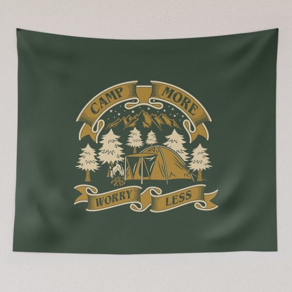 Item preview, Camp More Worry Less designed and sold by ZodesignArt.