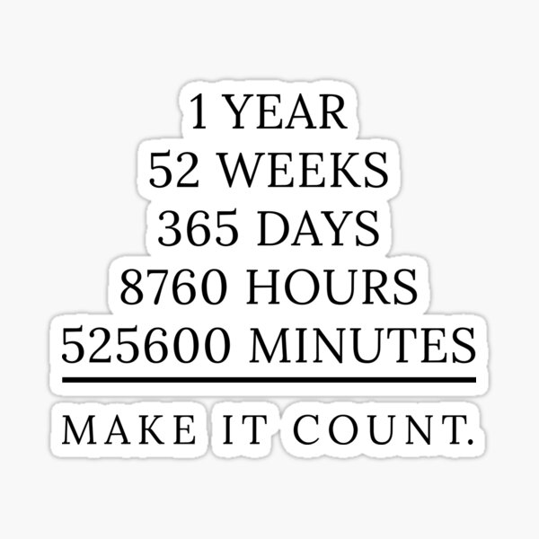 One Year Motivation Illustration Sticker