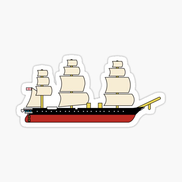 Cartoon HMS Warrior Sticker