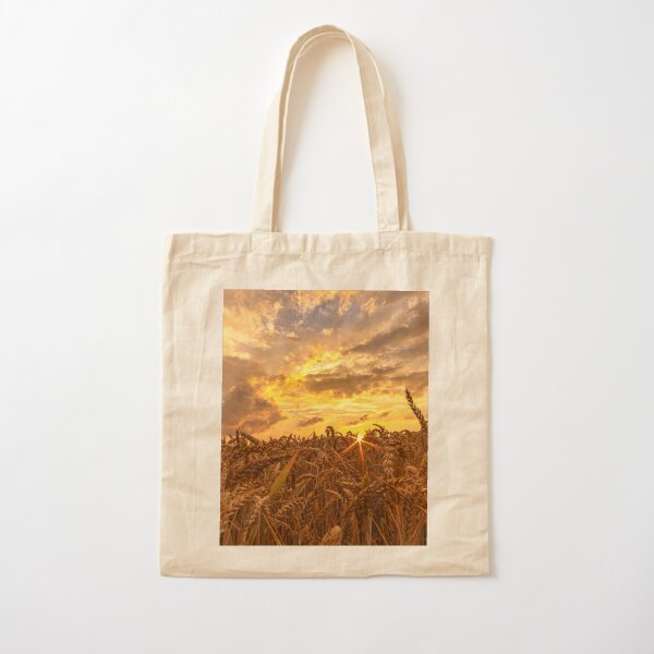 Wheat field in the evening Cotton Tote Bag