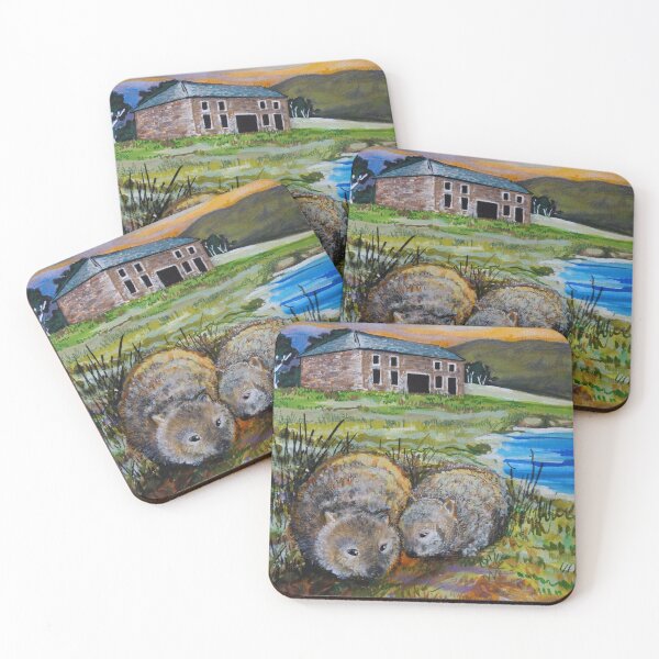 Item preview, Wombats on Maria Island Tasmania designed and sold by SueHolmArt.