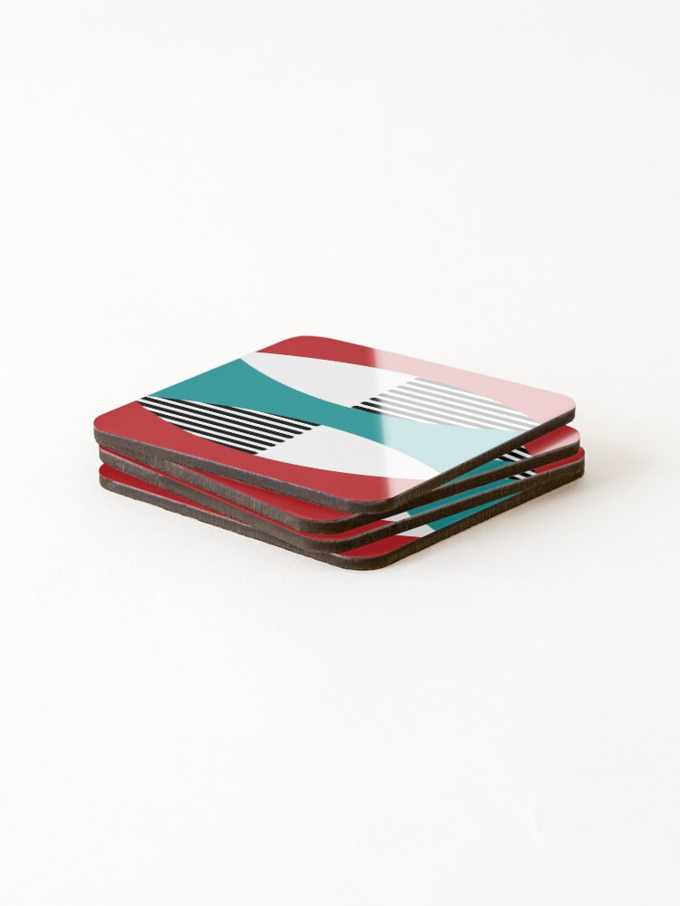 Thumbnail 4 of 5, Coasters (Set of 4), Geometric pattern designed and sold by PlusAdore.