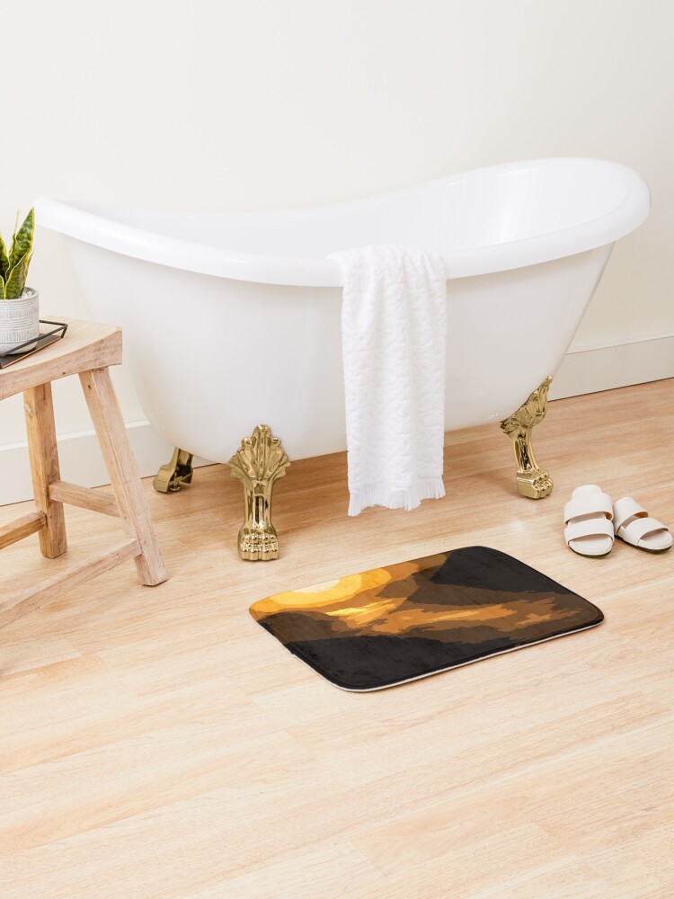Thumbnail 2 of 6, Bath Mat, Abstract High Contrast Sunset designed and sold by AbstractIdeas.