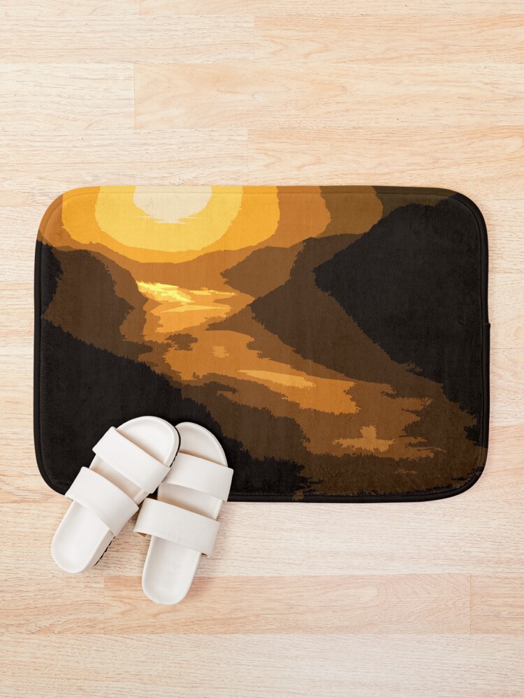 Thumbnail 1 of 6, Bath Mat, Abstract High Contrast Sunset designed and sold by AbstractIdeas.