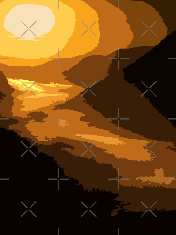 Thumbnail 3 of 3, Scarf, Abstract High Contrast Sunset designed and sold by AbstractIdeas.