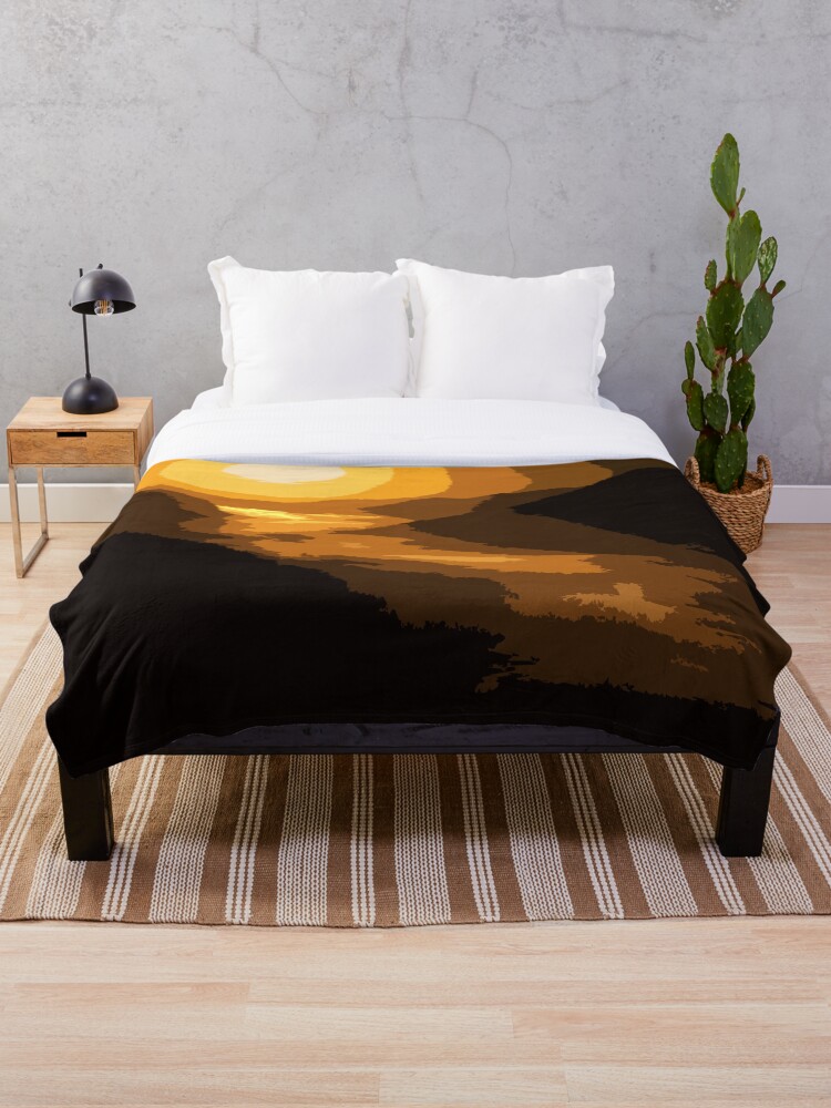 Thumbnail 1 of 6, Throw Blanket, Abstract High Contrast Sunset designed and sold by AbstractIdeas.