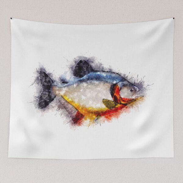 Item preview, Red Bellied PIRANHA Watercolor Art for the Fishing Lovers and Anglers / Gifts for Fisherman designed and sold by Naumovski.