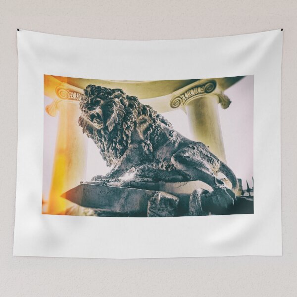 Item preview, gladiators den lion statue vintage background designed and sold by fineartitalia.