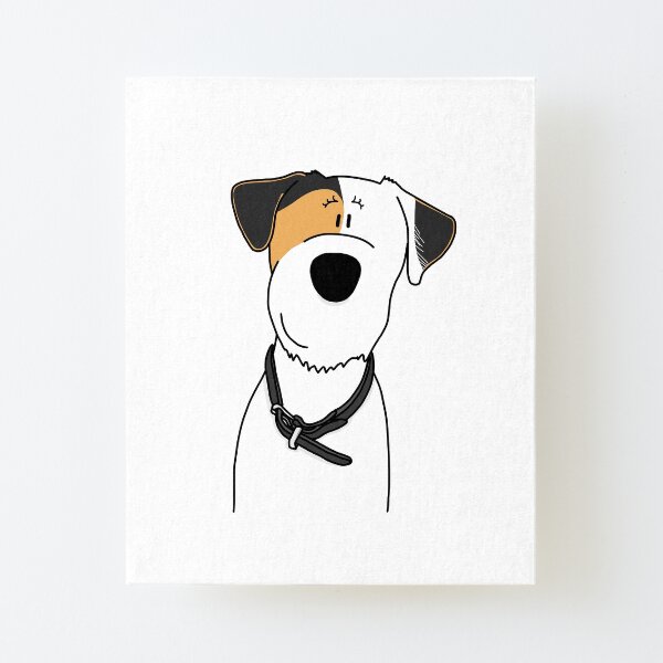 Parson Russell Terrier Hündin Aufgezogener Druck auf Leinwandkarton