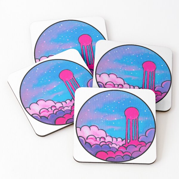 Item preview, Pink blood moon melted above the clouds, with circular frame; fused with the vulnerable fluffiness of the ephemeral and illusory phenomena of true emptiness in the fullness of the whole designed and sold by Mariuki Flow.
